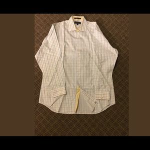 Paul Frederick Mens dress shirt Write w/Yellow